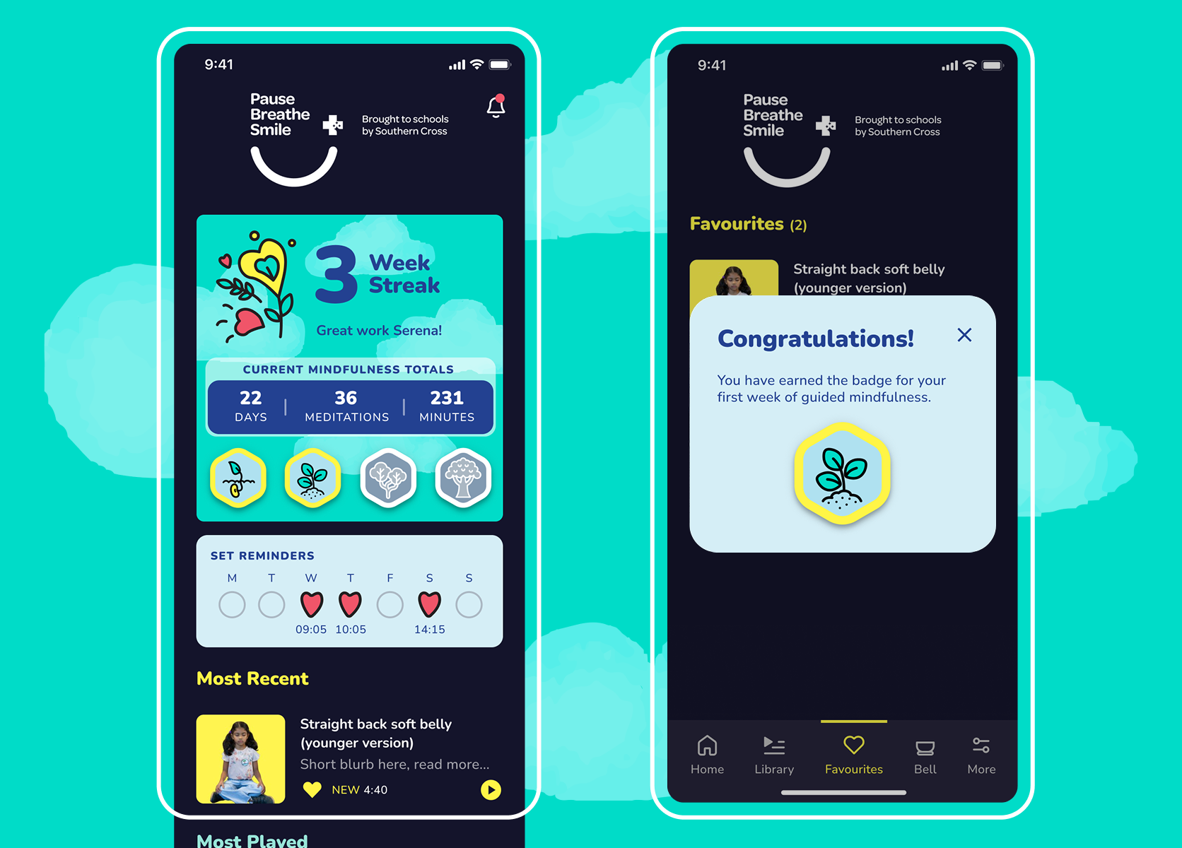 Pause Breathe Smile wellbeing app for kids
