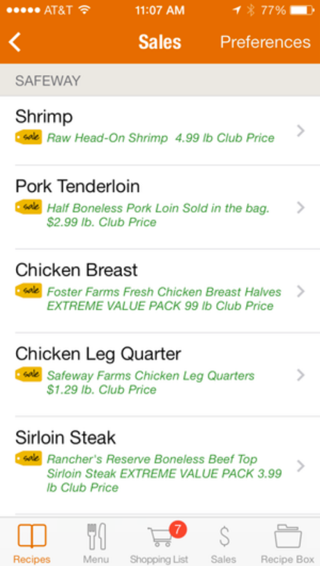 Food on the Table app