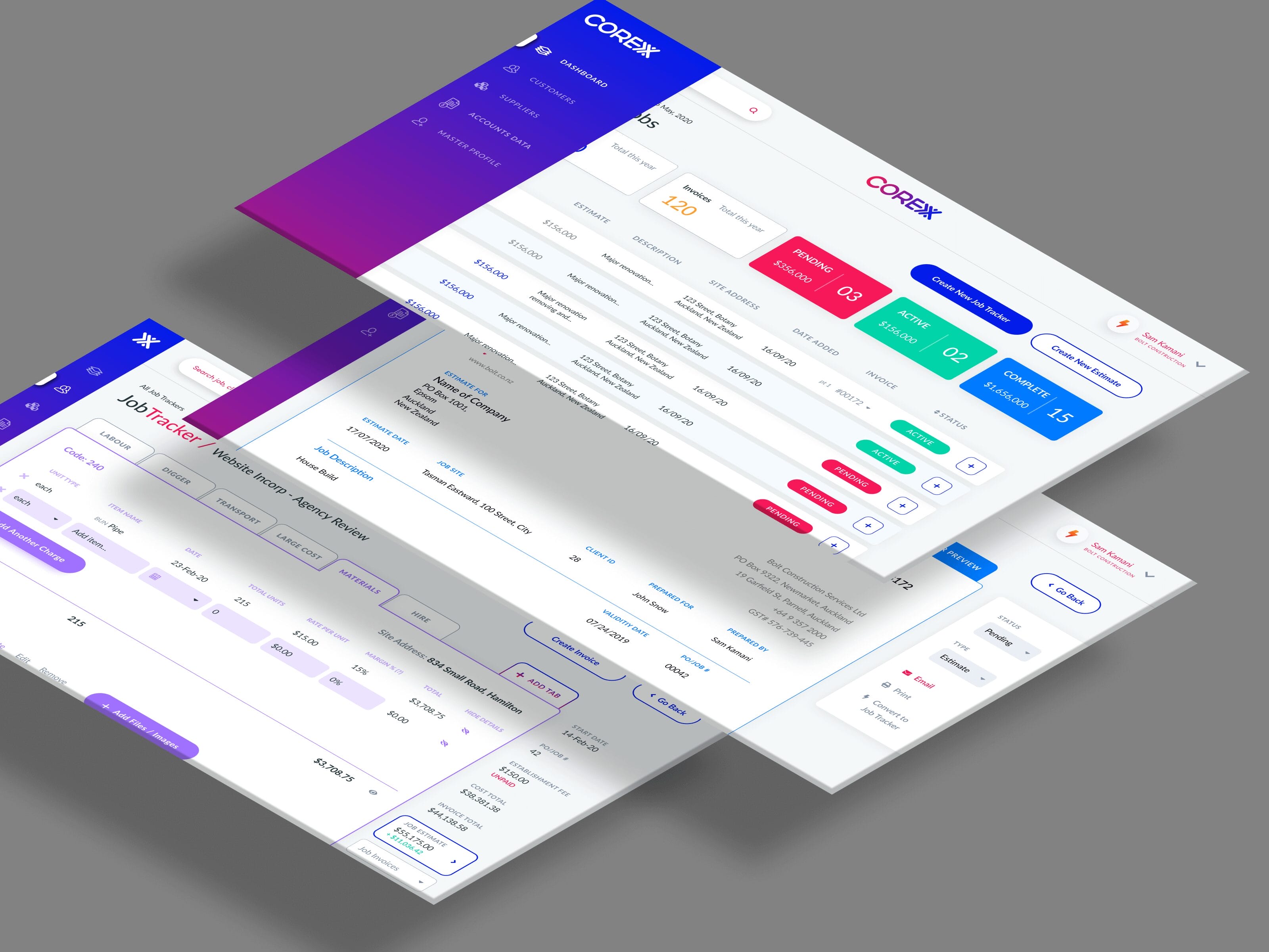 Corex application screenshot